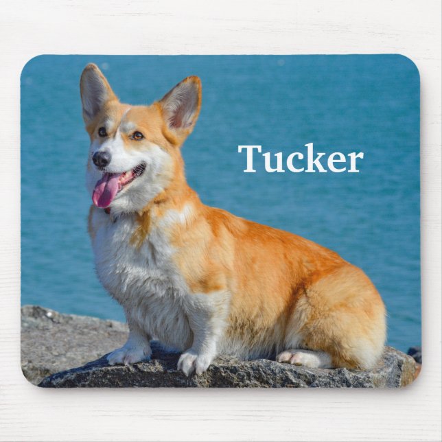 Red and White Pembroke Welsh Corgi Puppy Dog Mouse Pad (Front)