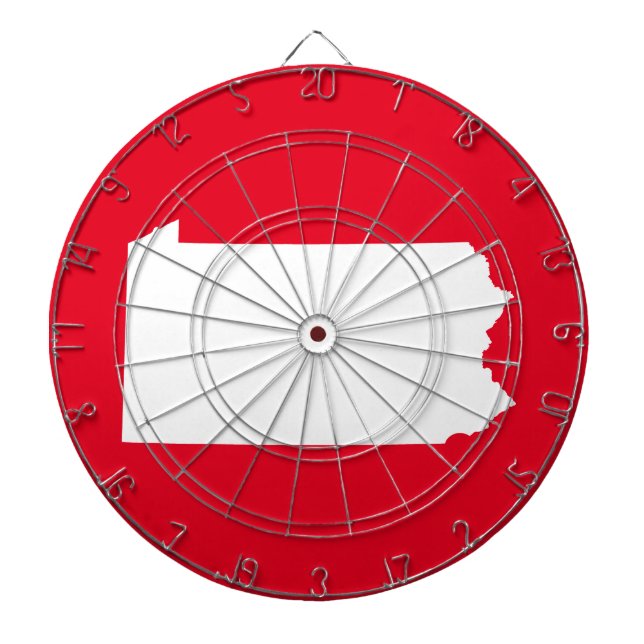 Red and White Pennsylvania Dartboard (Front)