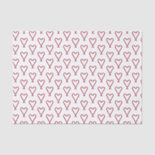 Red And White Peppermint Candy Cane Heart Holidays Tissue Paper
