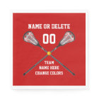 Red and White Personalized Lacrosse Pillow