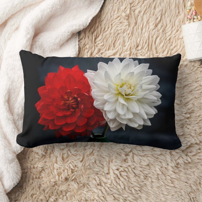 Red and White Petaled Flowers Outdoor Pillows (Blanket)