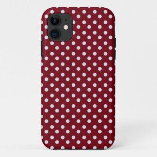 Red and white pin polka dot pattern polka dots iPhone 11 case