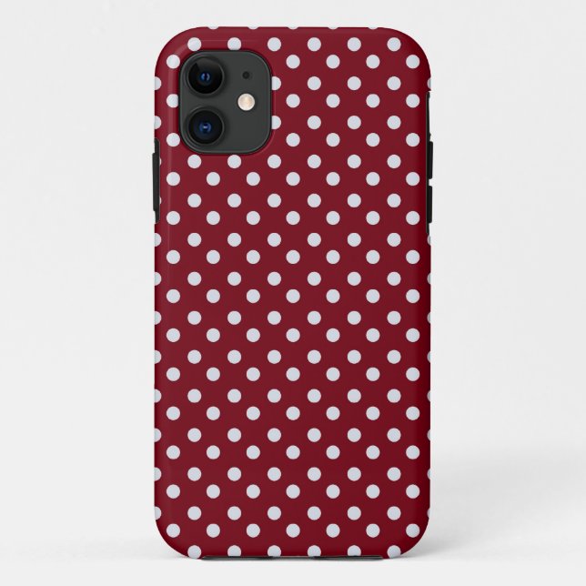 Red and white pin polka dot pattern polka dots Case-Mate iPhone case (Back)
