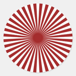 Red and White Pinwheel Classic Round Sticker