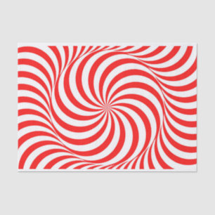 Red and White Pinwheel/Swirl Tissue Paper
