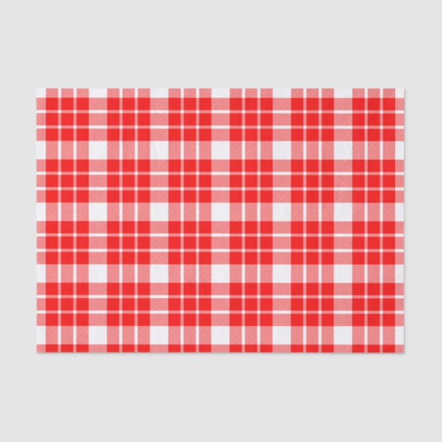 Red and White Plaid Tissue Paper (Front)