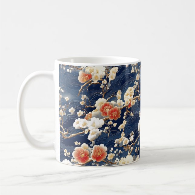 Red and White Plum Blossom   Coffee Mug (Left)
