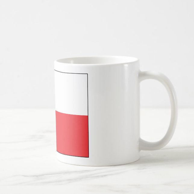 Red and White Polish Flag Coffee Mug (Right)
