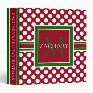 Red and White Polka Dot 1st Christmas Memory Binder