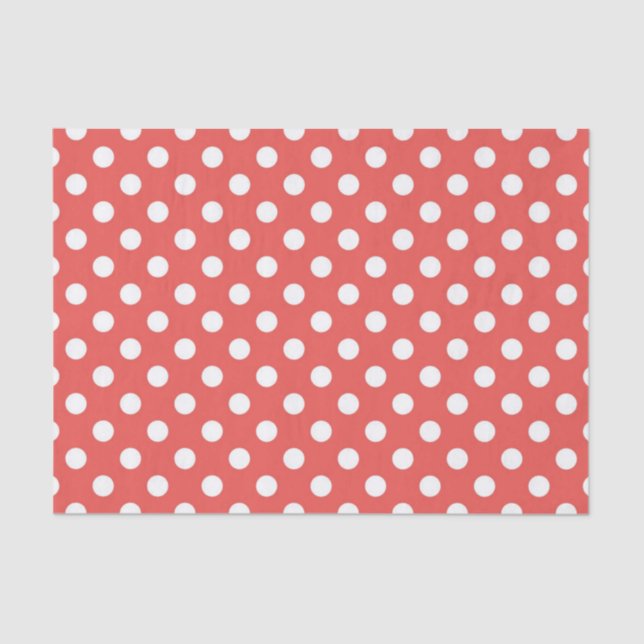 Red and White Polka Dot Birthday Party Tissue Paper (Front)