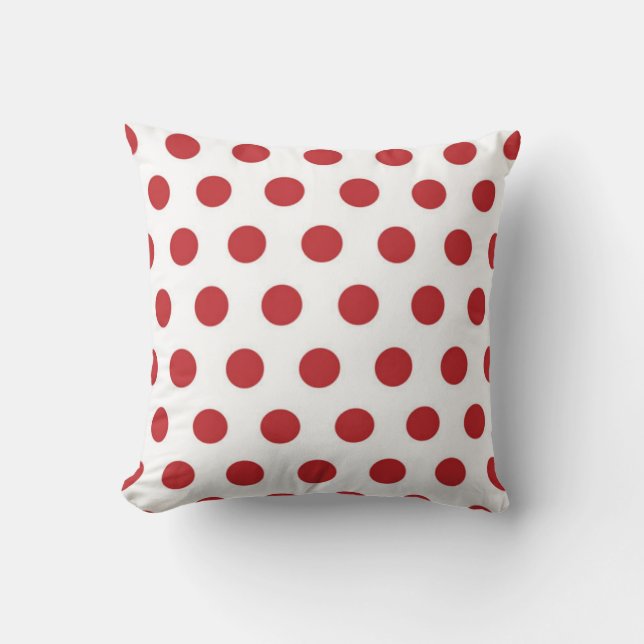 Red And White Polka Dot Cushion (Front)