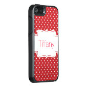 Red and White Polka Dot iPhone 5S Otterbox Case (Back/Right)