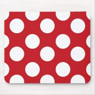 Red and White Polka Dot Mouse Pad