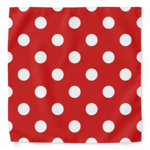 Red and White Polka Dot Pattern Bandana