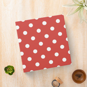 Red and White Polka Dot Pattern Binder