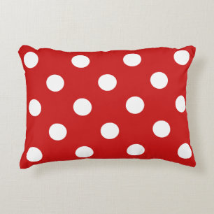 Red and White Polka Dot Pattern Decorative Pillow