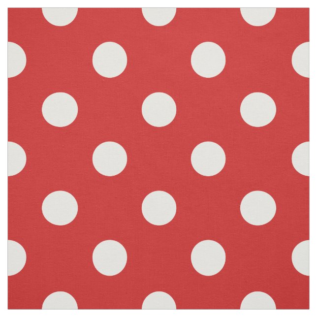 Red and White Polka Dot Pattern Fabric (Swatch)