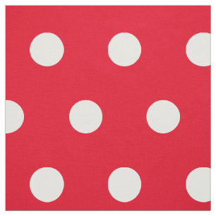 Red and white polka dot pattern fabric   Customize