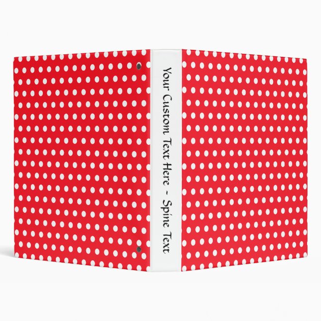 Red and White Polka Dot Pattern. Spotty. Binder (Background)