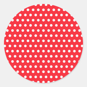 Red and White Polka Dot Pattern. Spotty. Classic Round Sticker