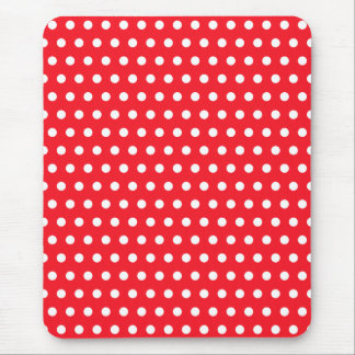 Red and White Polka Dot Pattern. Spotty. Mouse Pad