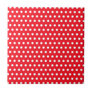 Red and White Polka Dot Pattern. Spotty. Tile