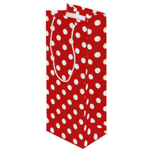 Red and White Polka Dot Pattern Wine Gift Bag