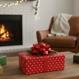 Red and White Polka Dot Wrapping Paper