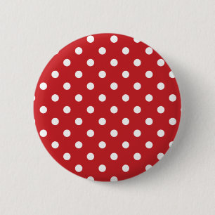 Red and White Polka Dots 2 Inch Round Button