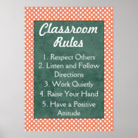 Red and White Polka Dots Classroom Rules