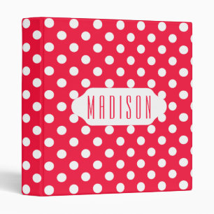 Red and white polka dots custom binder