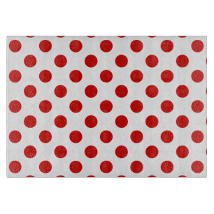 Red and white polka dots cutting board