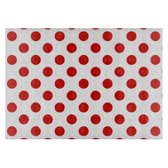 Red and white polka dots cutting board (Front)