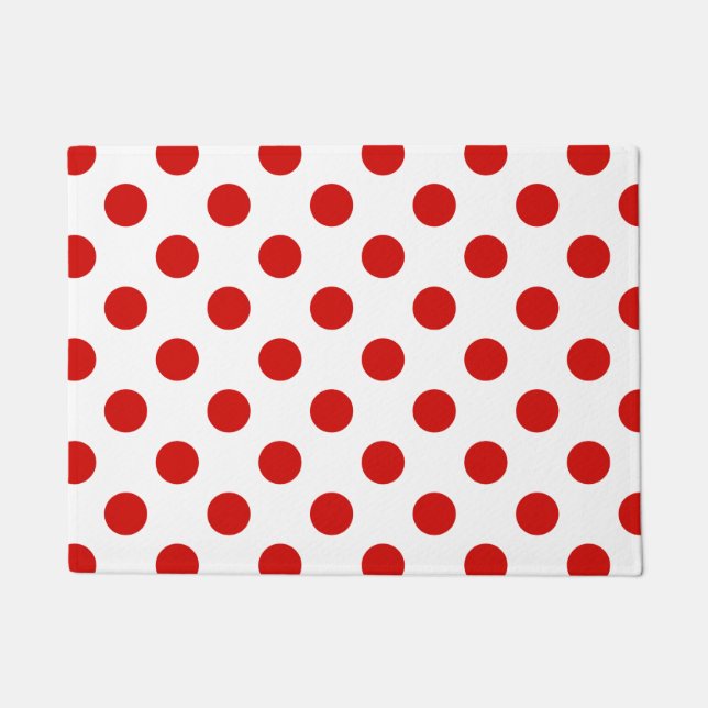Red and white polka dots doormat (Front)