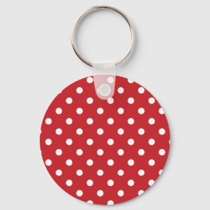 Red and White Polka Dots Keychain