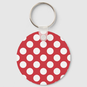 Red and White Polka Dots Keychain