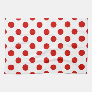 Red and white polka dots kitchen towel