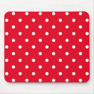Red and White Polka Dots Mouse Pad