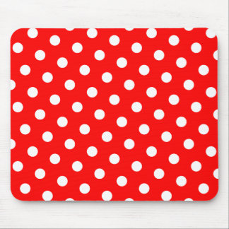 Red and White Polka Dots Mouse Pad