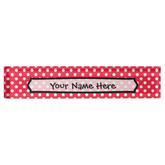 Red and White Polka Dots Nameplate