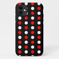 Red and white polka dots pattern
