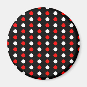 Red and white polka dots pattern magnet