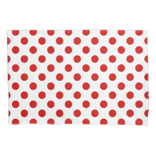 Red and white polka dots pillowcase