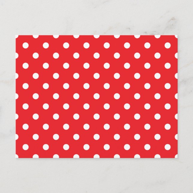 Red and White Polka Dots Postcard (Front)