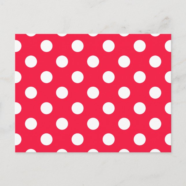 Red and white polka dots postcard (Front)
