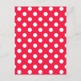 Red and white polka dots postcard