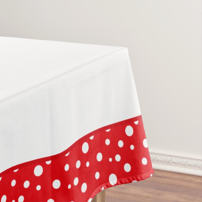 Red and White Polka Dots Tablecloth (In Situ)