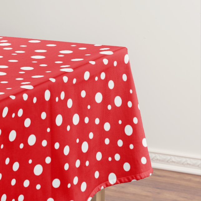 Red and White Polka Dots Tablecloth (In Situ)
