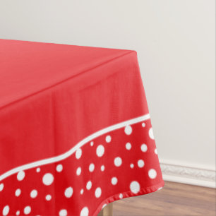 Red and White Polka Dots Tablecloth
