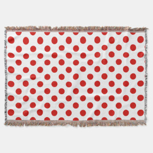 Red and white polka dots throw blanket